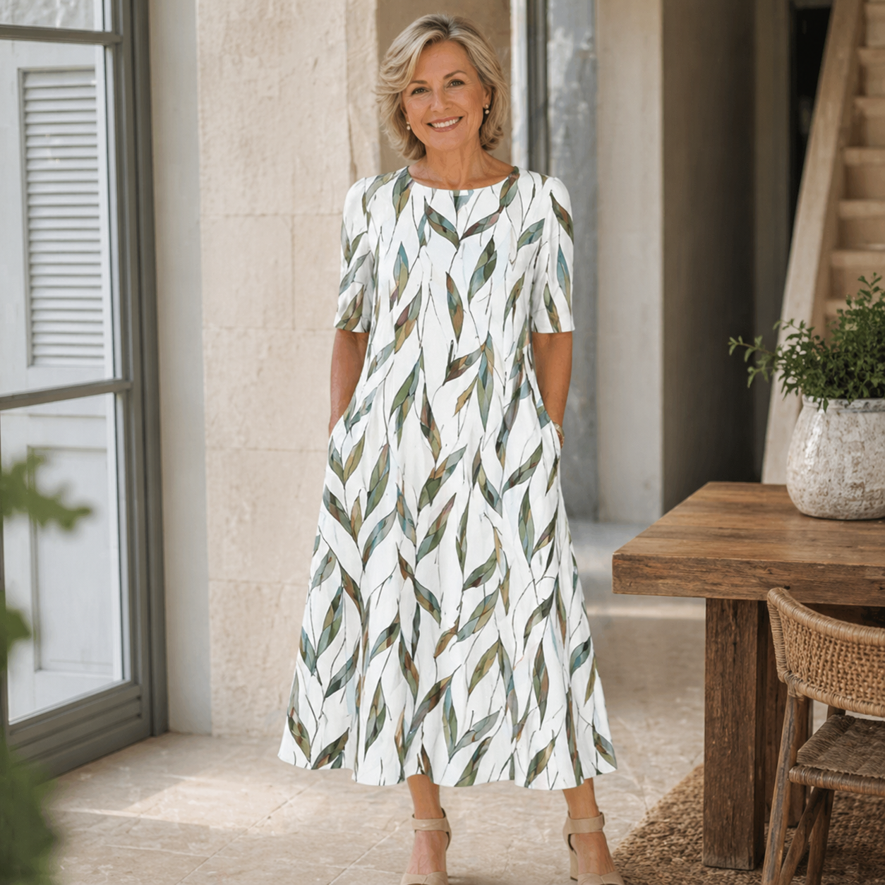 Aisha™ | Effortless Floral Midi Dress