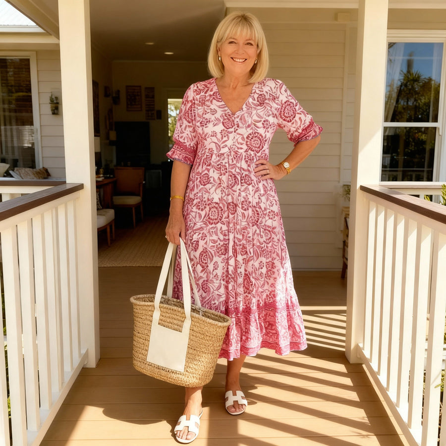 Danna™ | Elegant Floral Dress with V-Neck