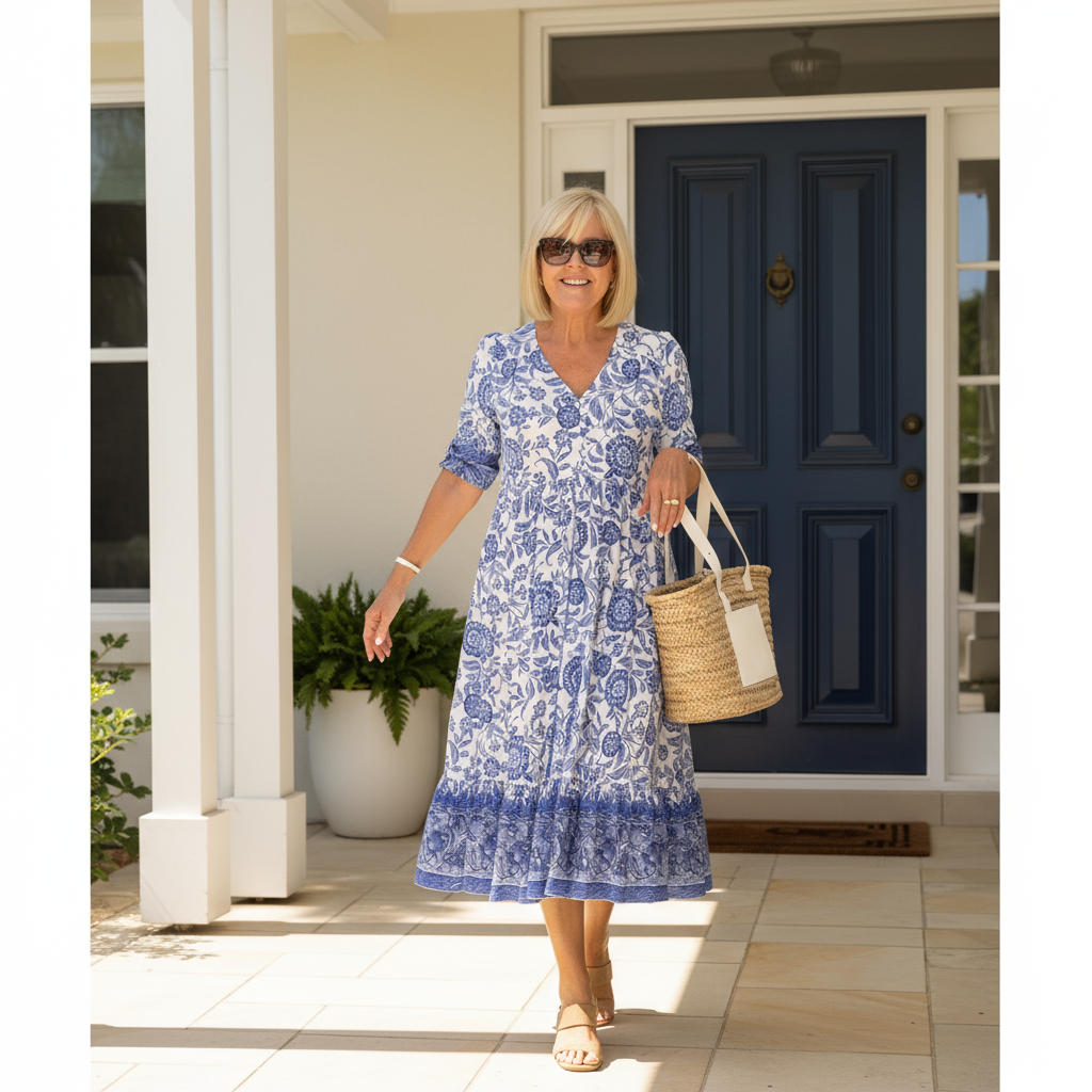 Danna™ | Elegant Floral Dress with V-Neck