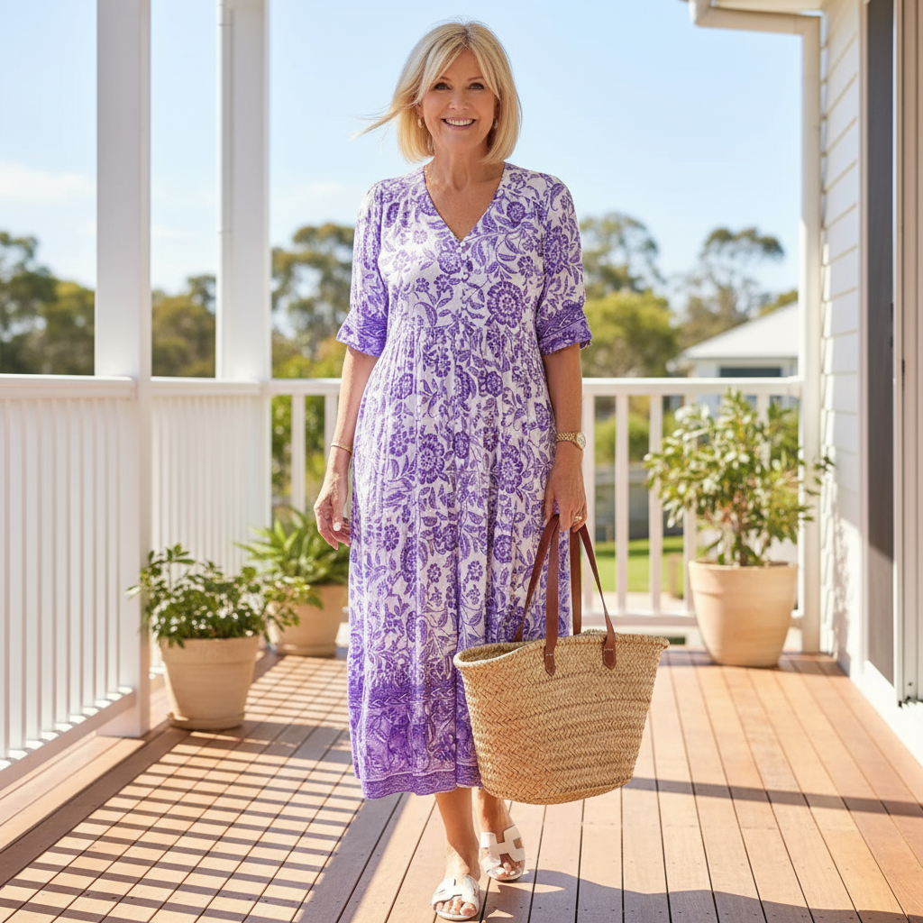 Danna™ | Elegant Floral Dress with V-Neck