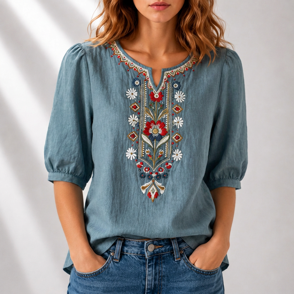 Dalia™ | Floral Embroidered Blouse