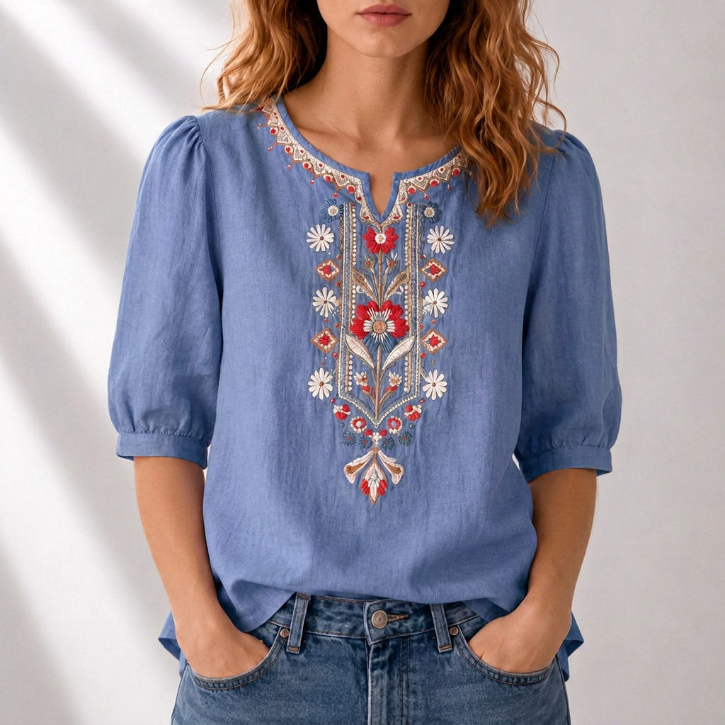 Dalia™ | Floral Embroidered Blouse