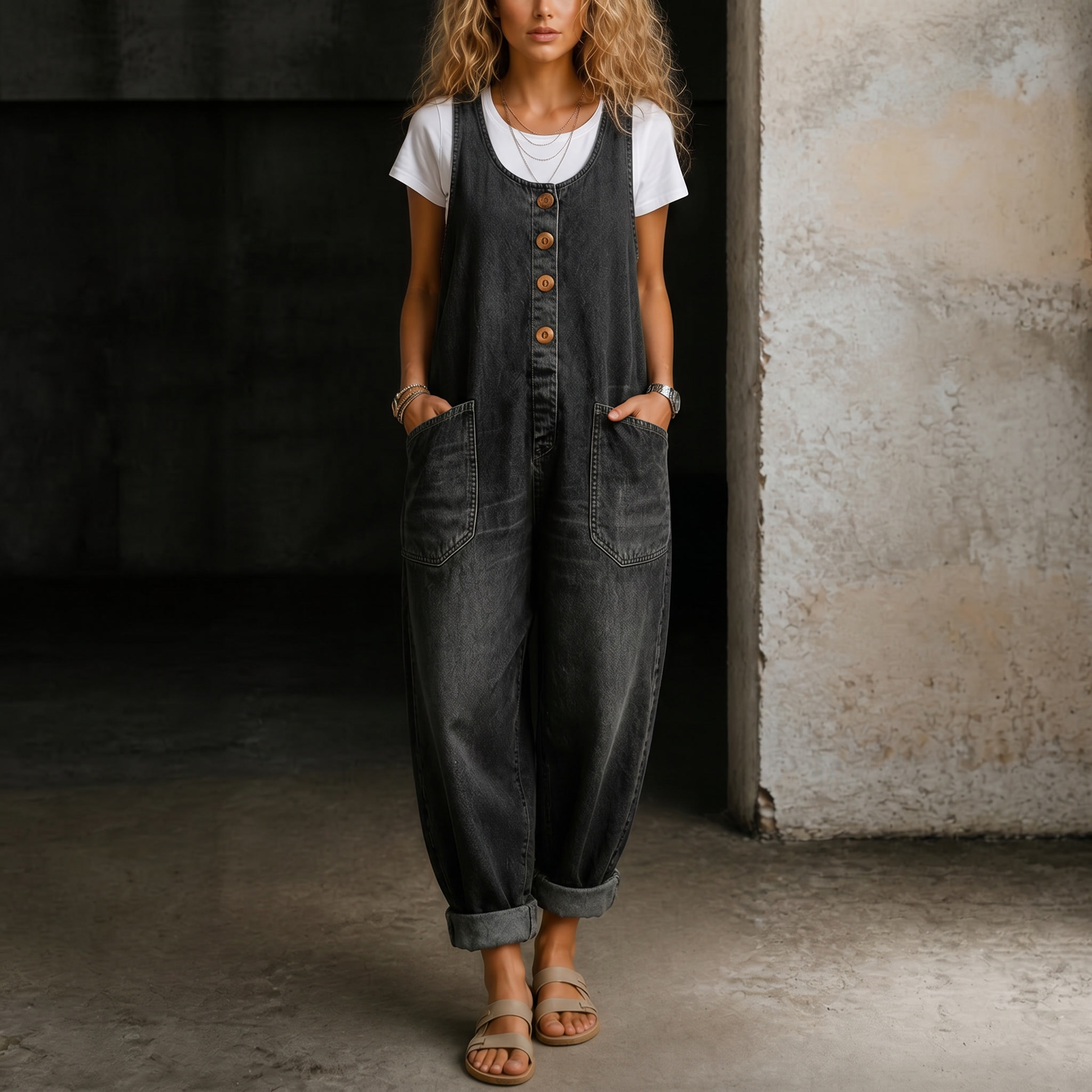 Jessica™ | Denim Overall Jumpsuit