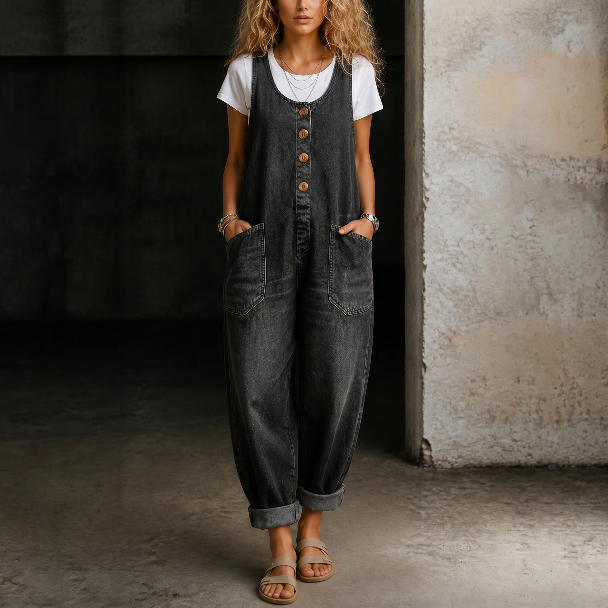 Jessica™ | Denim Overall Jumpsuit