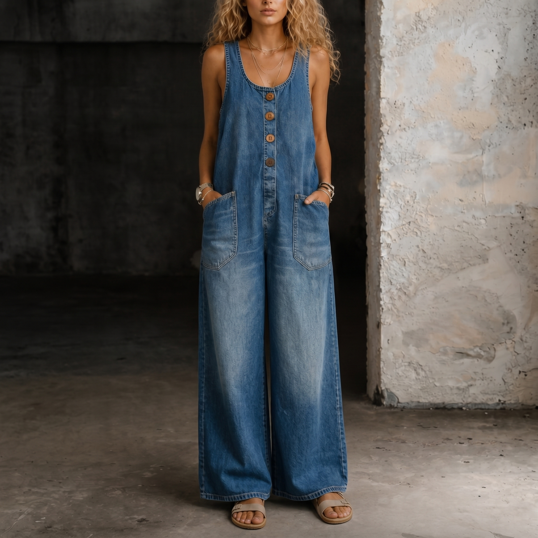 Jessica™ | Denim Overall Jumpsuit
