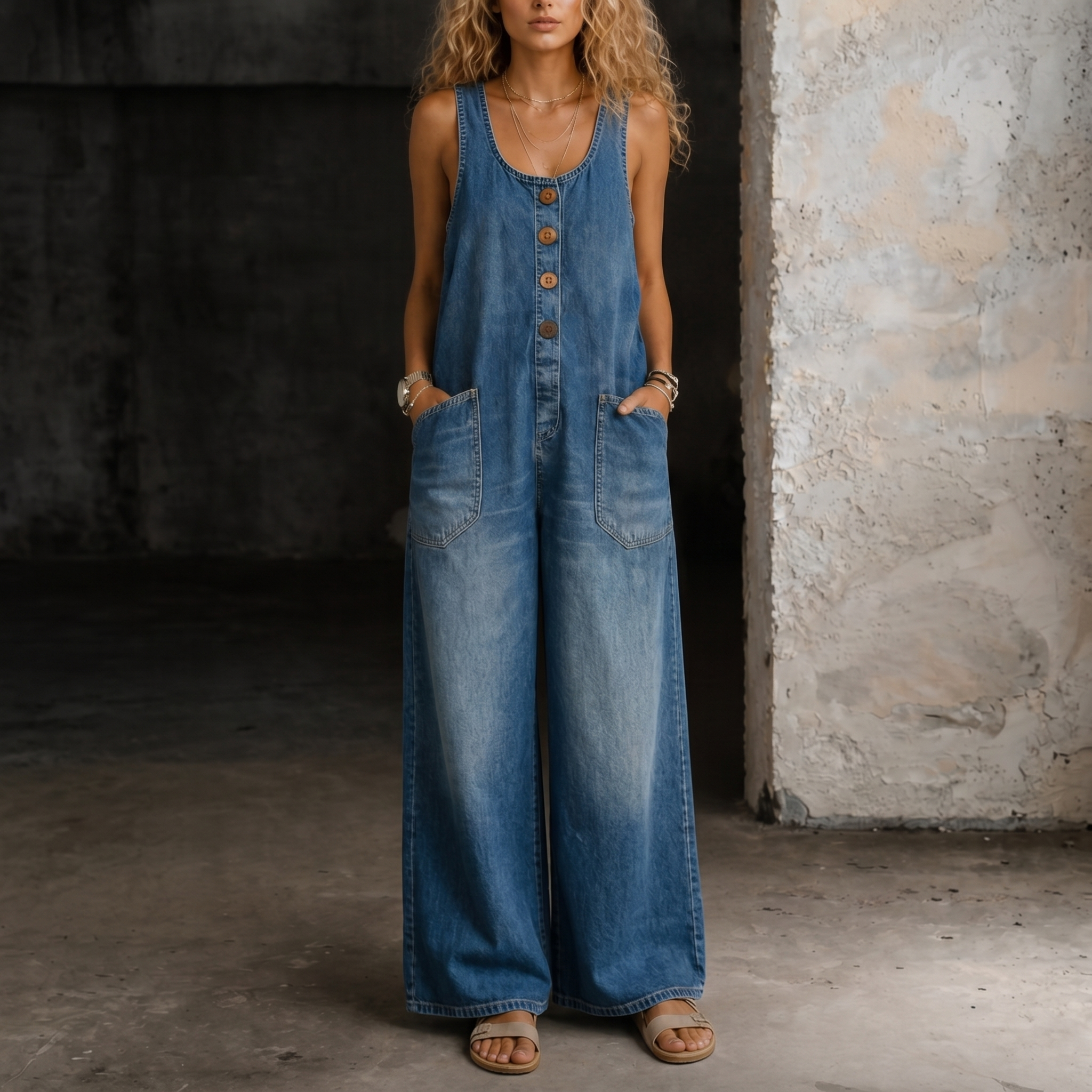Jessica™ | Denim Overall Jumpsuit