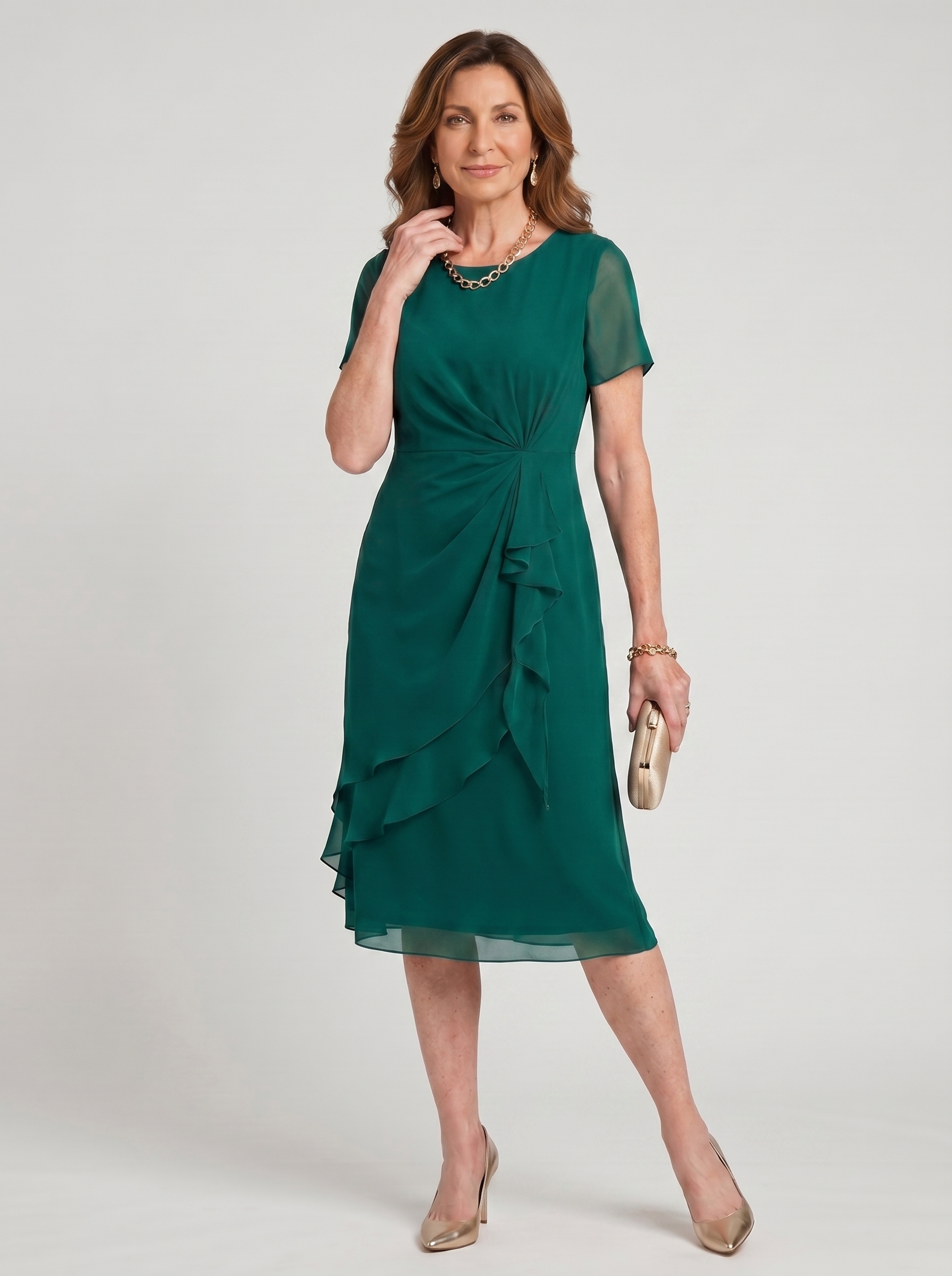 Blake™ | Elegant Chiffon Draped Dress