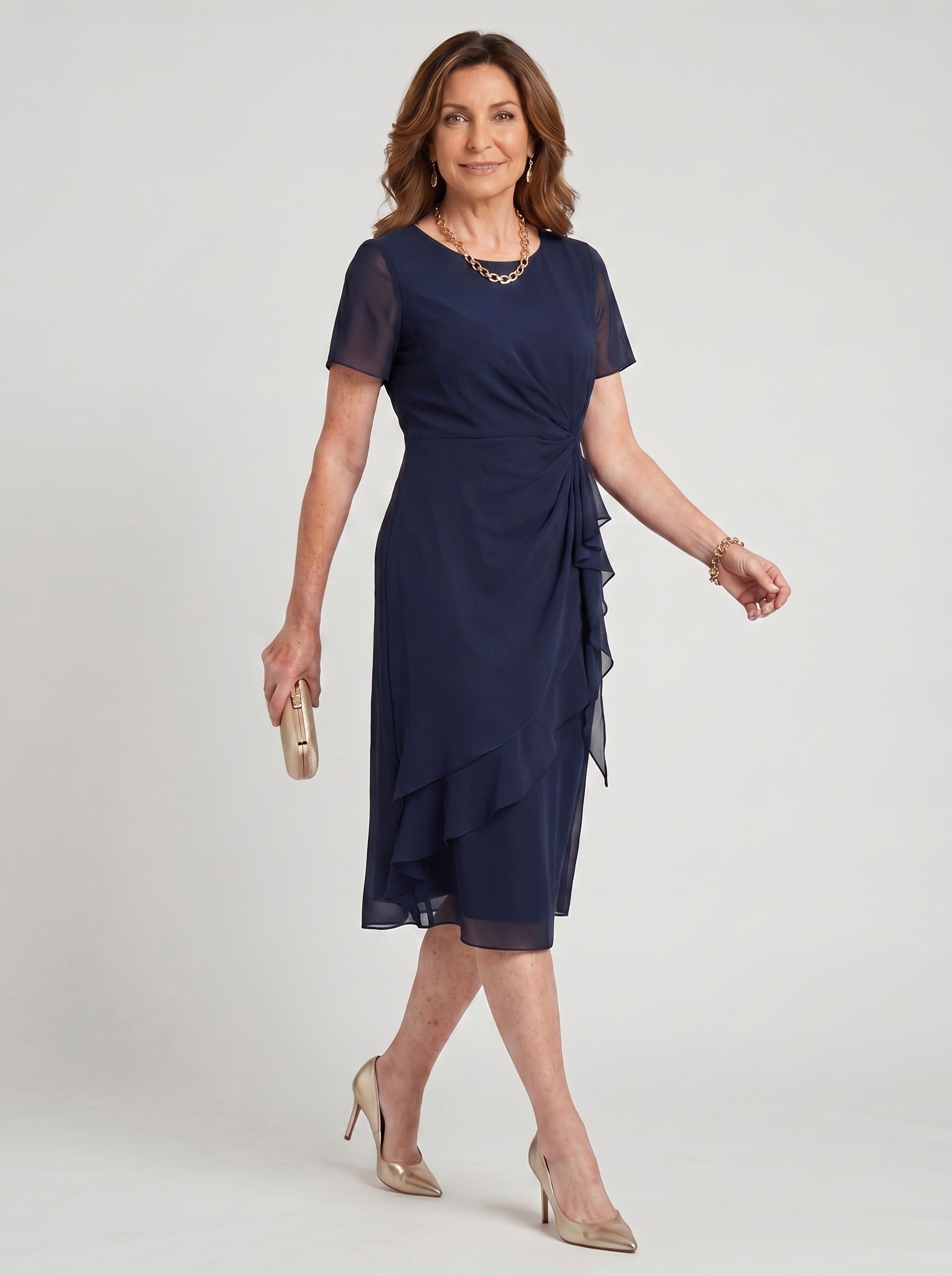Blake™ | Elegant Chiffon Draped Dress