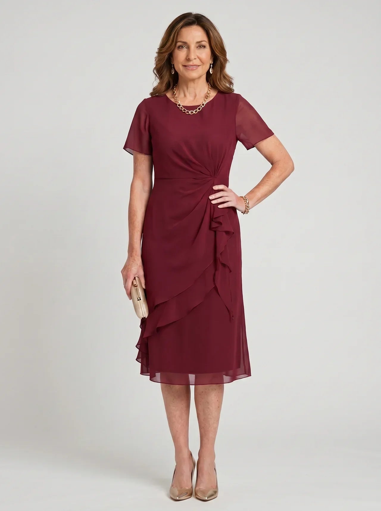 Blake™ | Elegant Chiffon Draped Dress