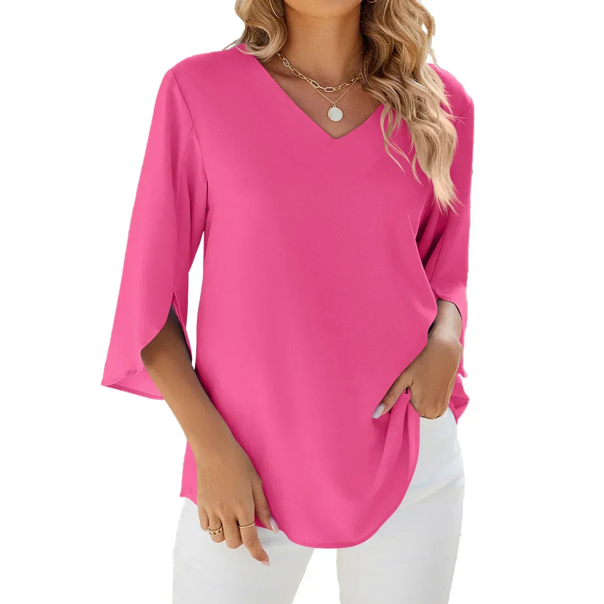 Jadzia™ | Relaxed V-Neck Blouse