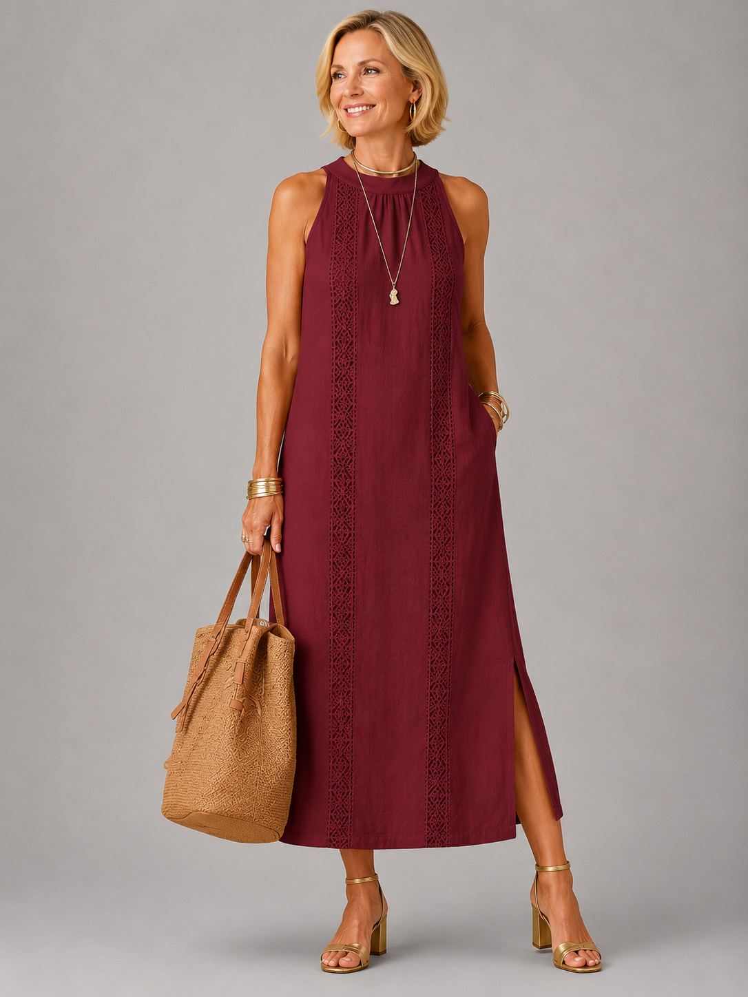 Emberly™ | Relaxed Embroidered Midi Dress