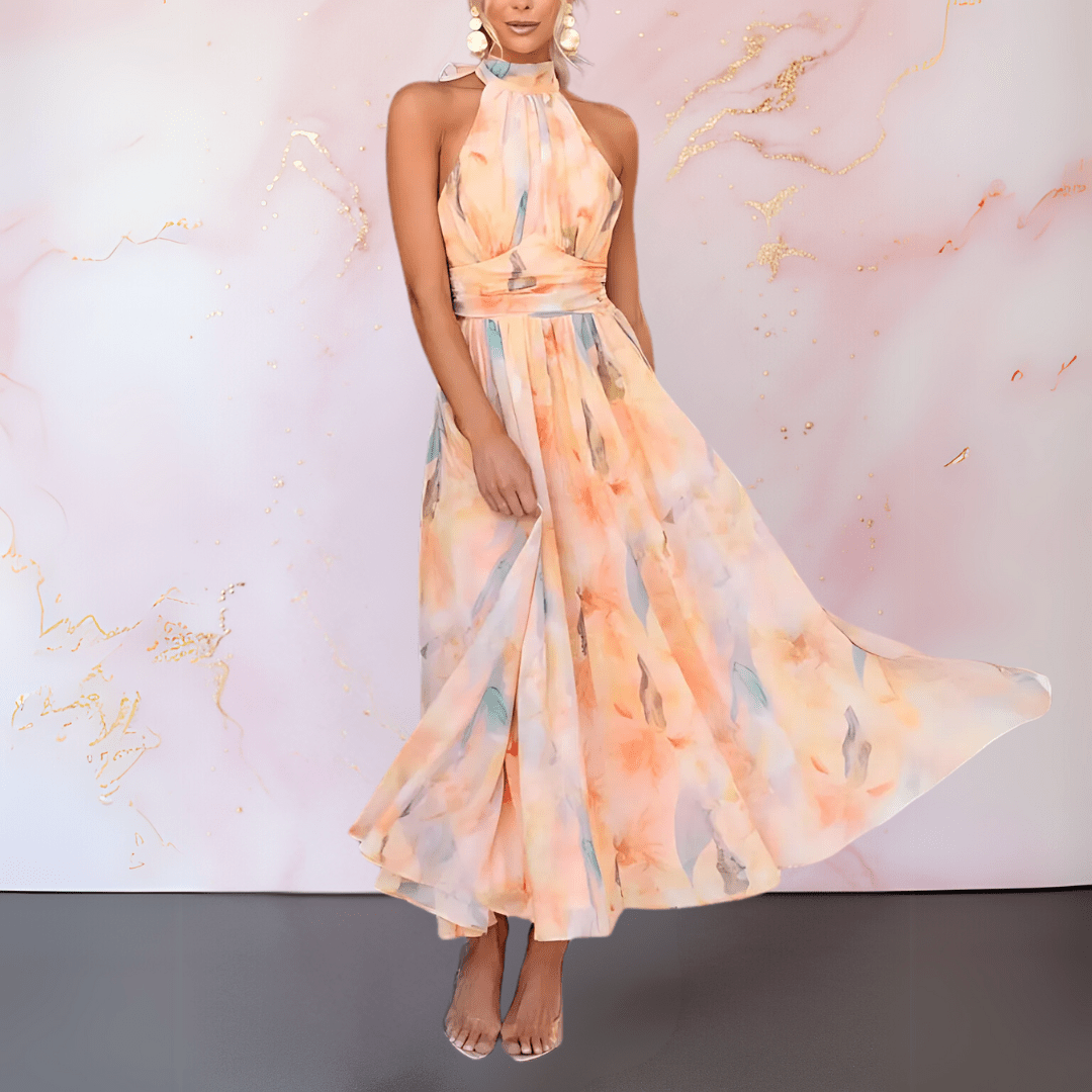 Micah™ | Halterneck Watercolour Print Dress
