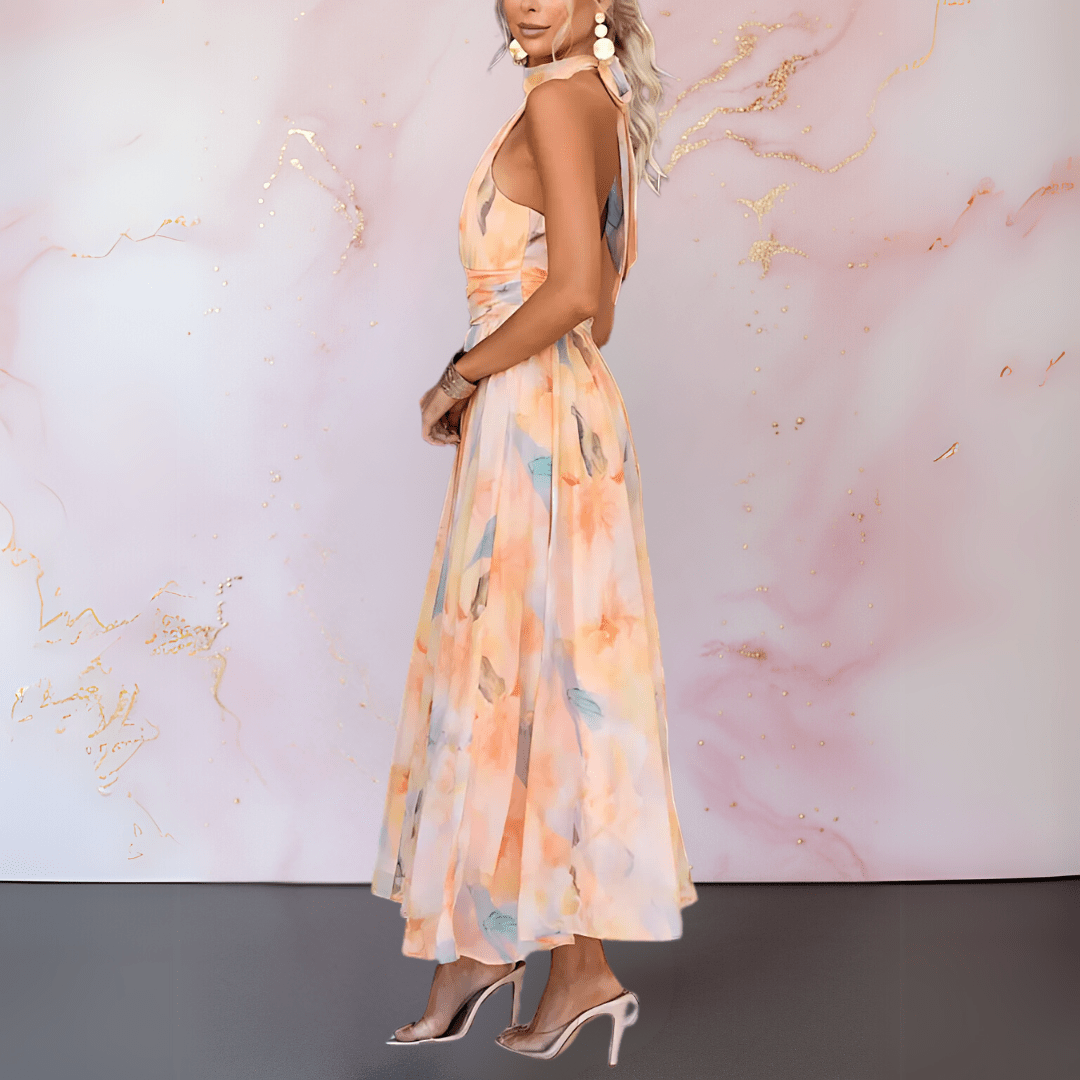 Micah™ | Halterneck Watercolour Print Dress
