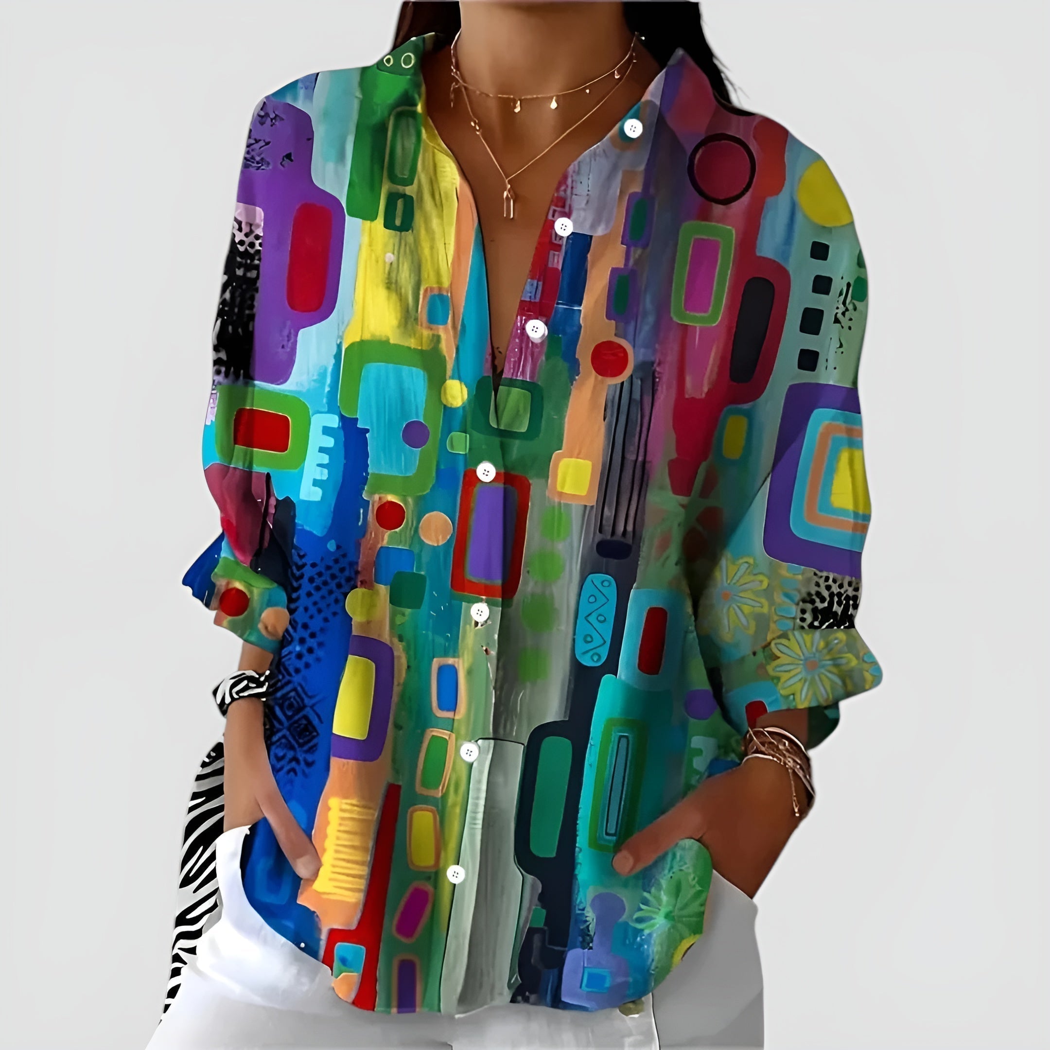 Everly™ | - Blouse with Geometric Pattern