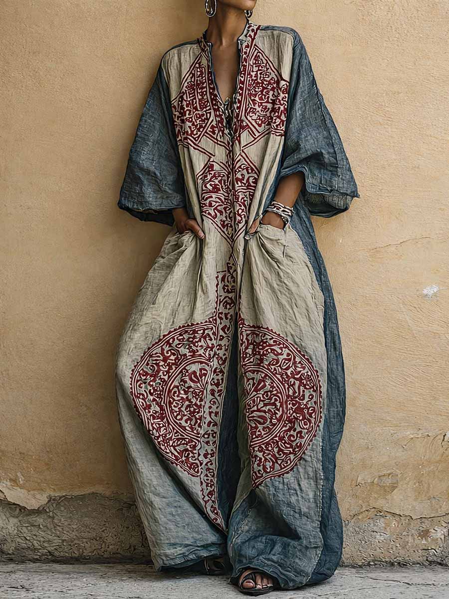 Agnes™ | Vintage Print Wide-Leg Jumpsuit