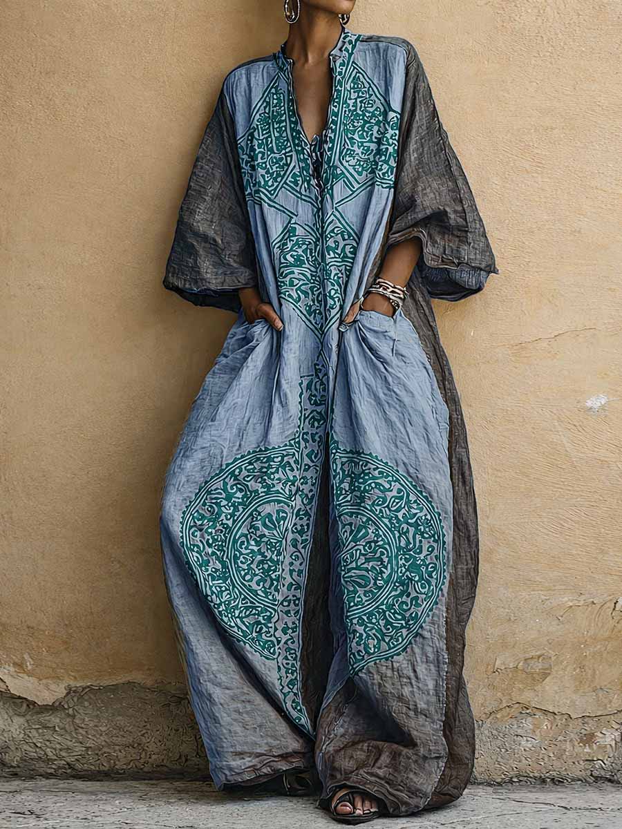 Agnes™ | Vintage Print Wide-Leg Jumpsuit
