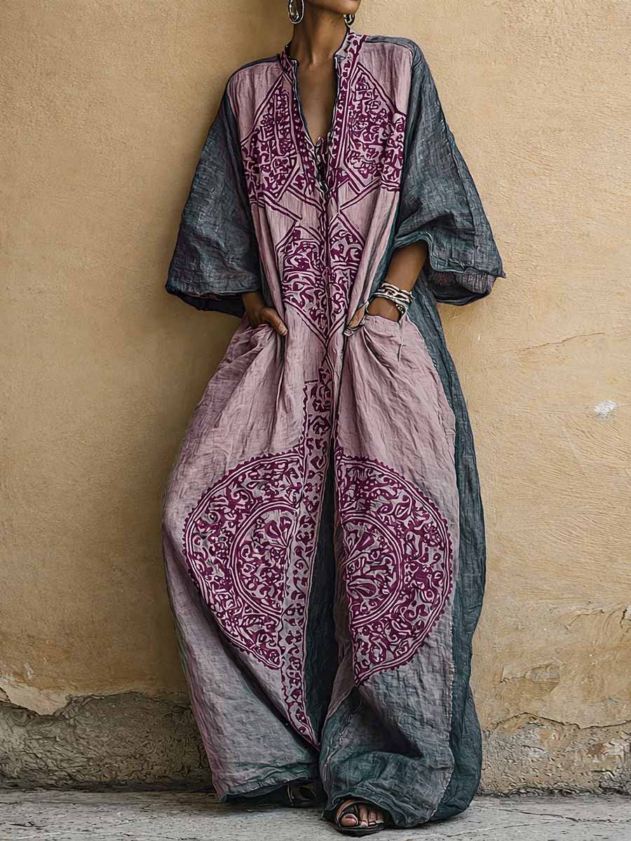 Agnes™ | Vintage Print Wide-Leg Jumpsuit
