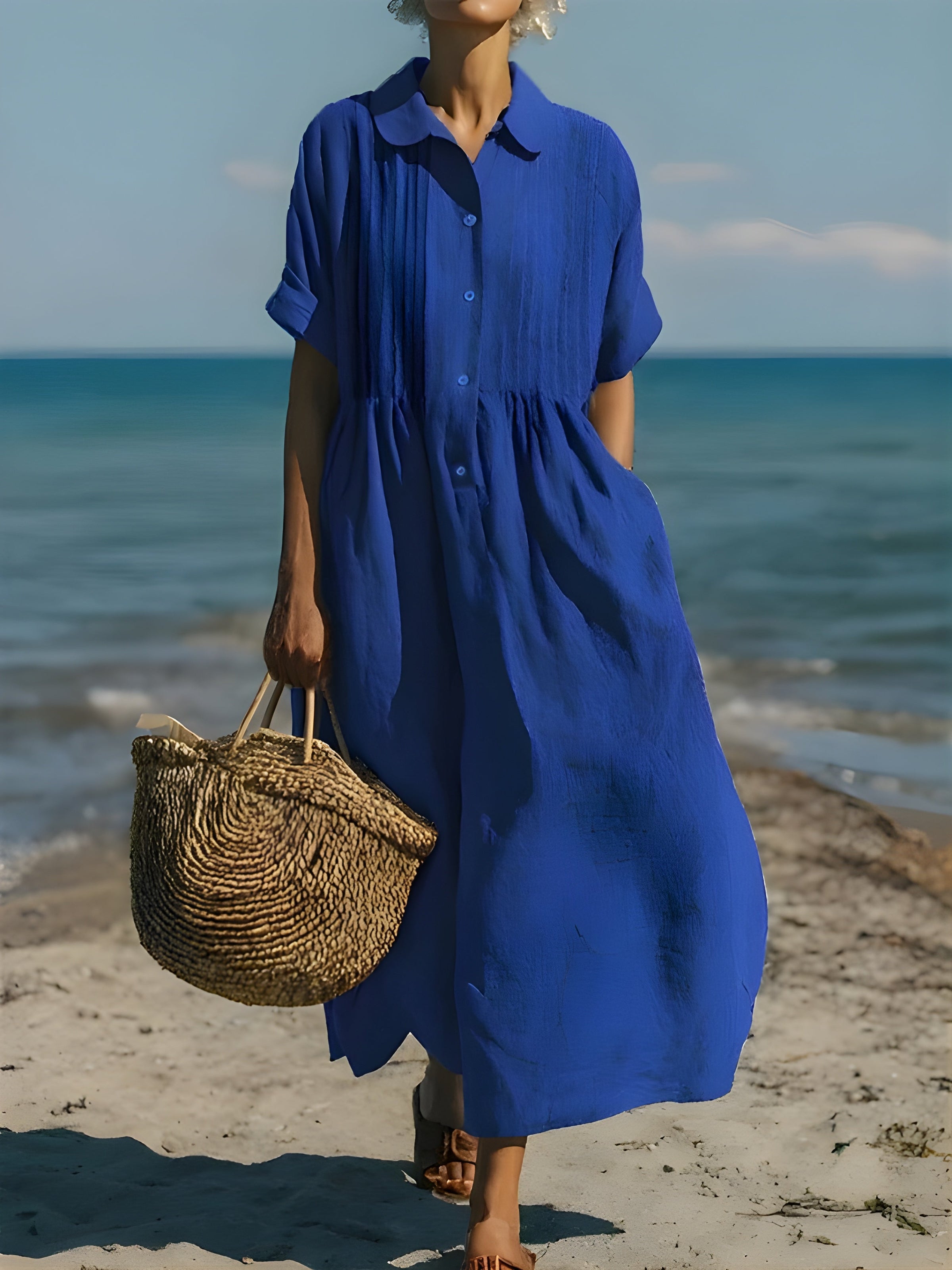 Davina™ | Cotton Button Shirt Dress