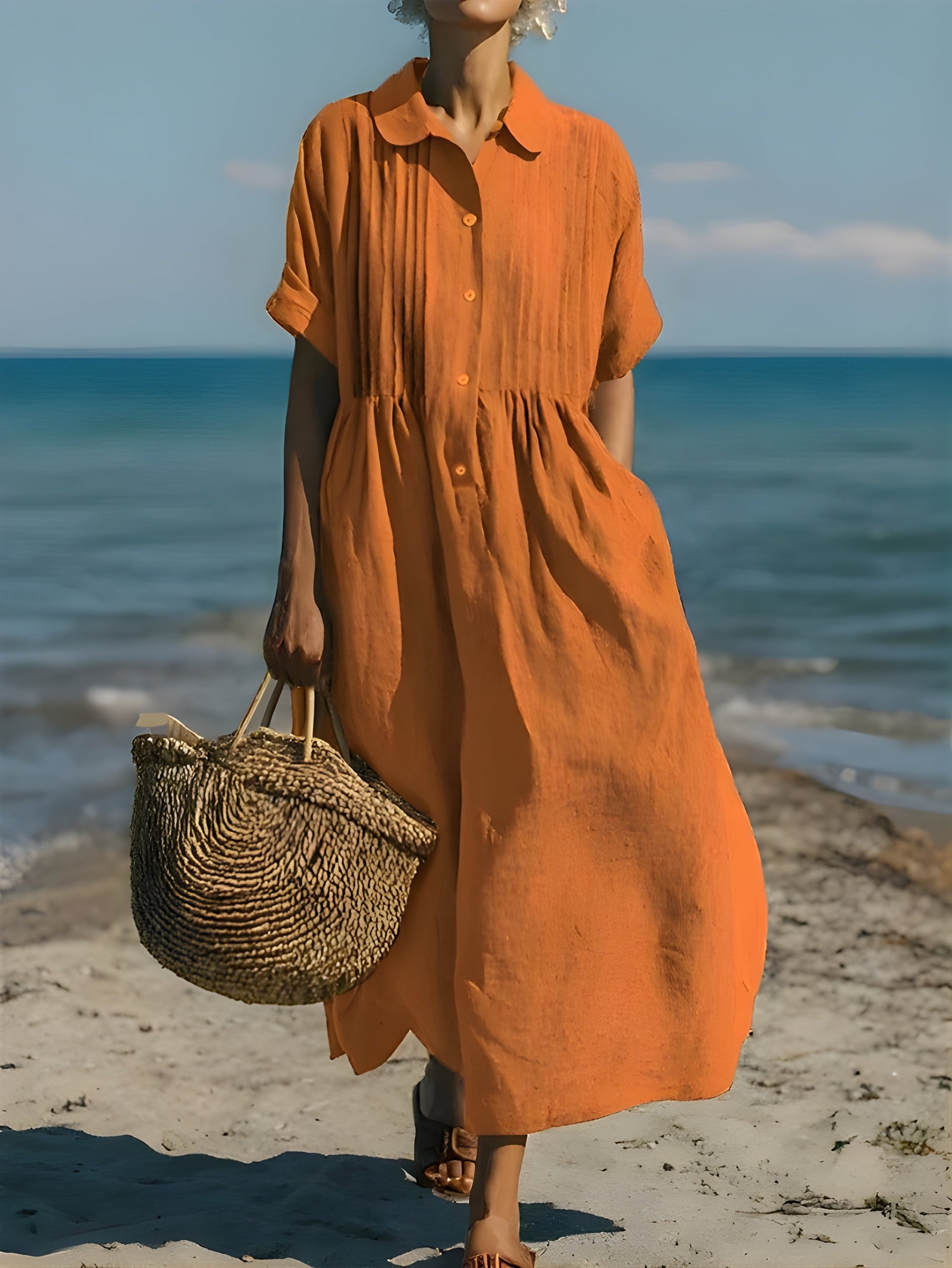 Davina™ | Cotton Button Shirt Dress