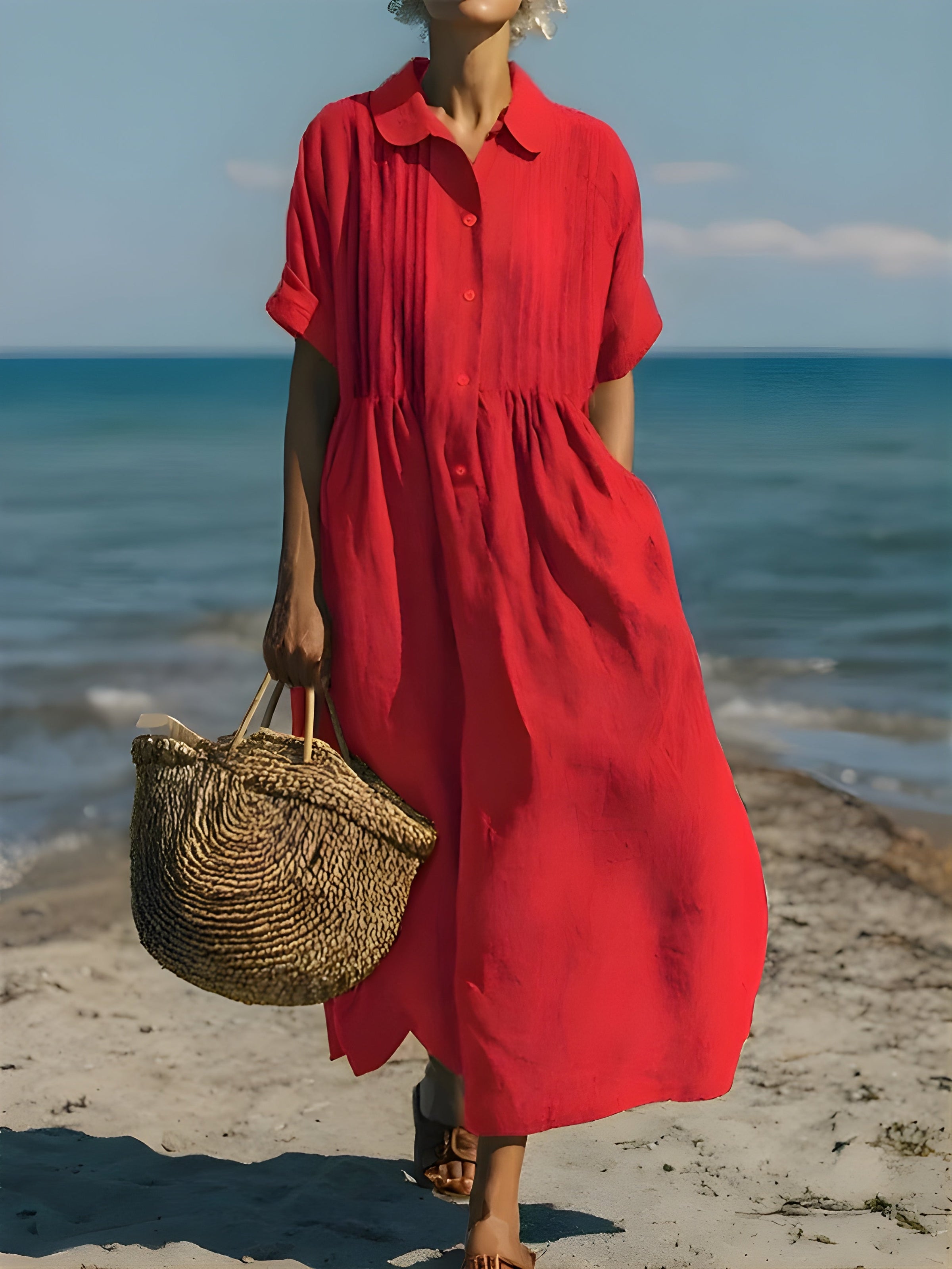 Davina™ | Cotton Button Shirt Dress
