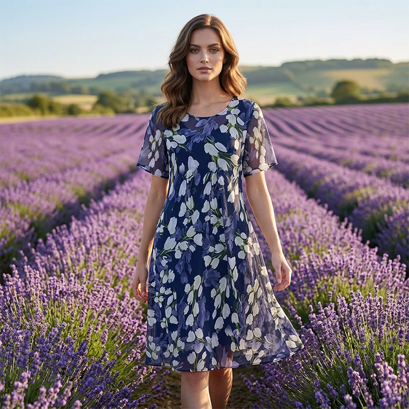 Teresa™ | Elegant Floral A-Line Dress