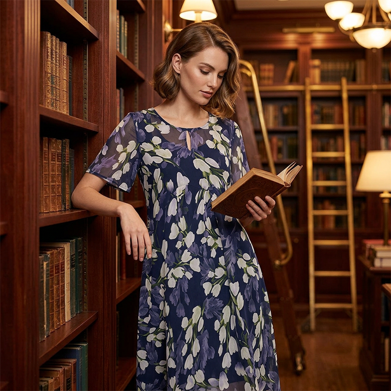 Teresa™ | Elegant Floral A-Line Dress