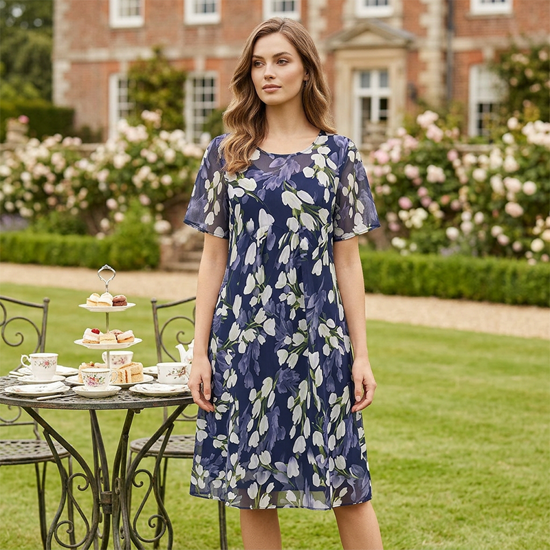 Teresa™ | Elegant Floral A-Line Dress