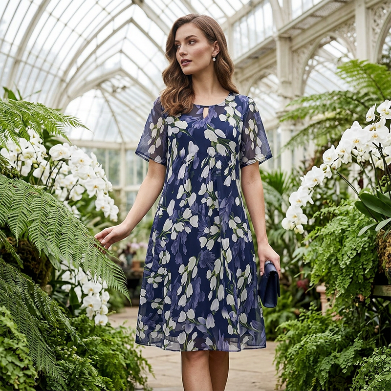 Teresa™ | Elegant Floral A-Line Dress