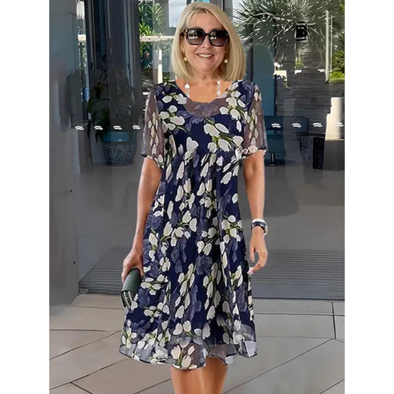 Teresa™ | Elegant Floral A-Line Dress