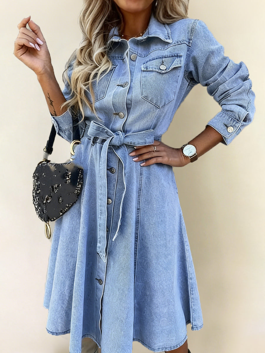 Alondra™ | Long Sleeve Denim Dress