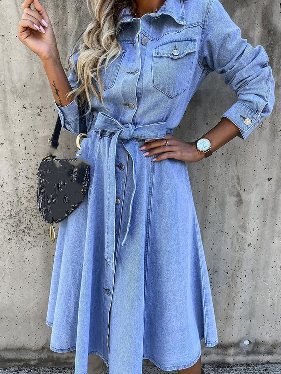 Alondra™ | Long Sleeve Denim Dress