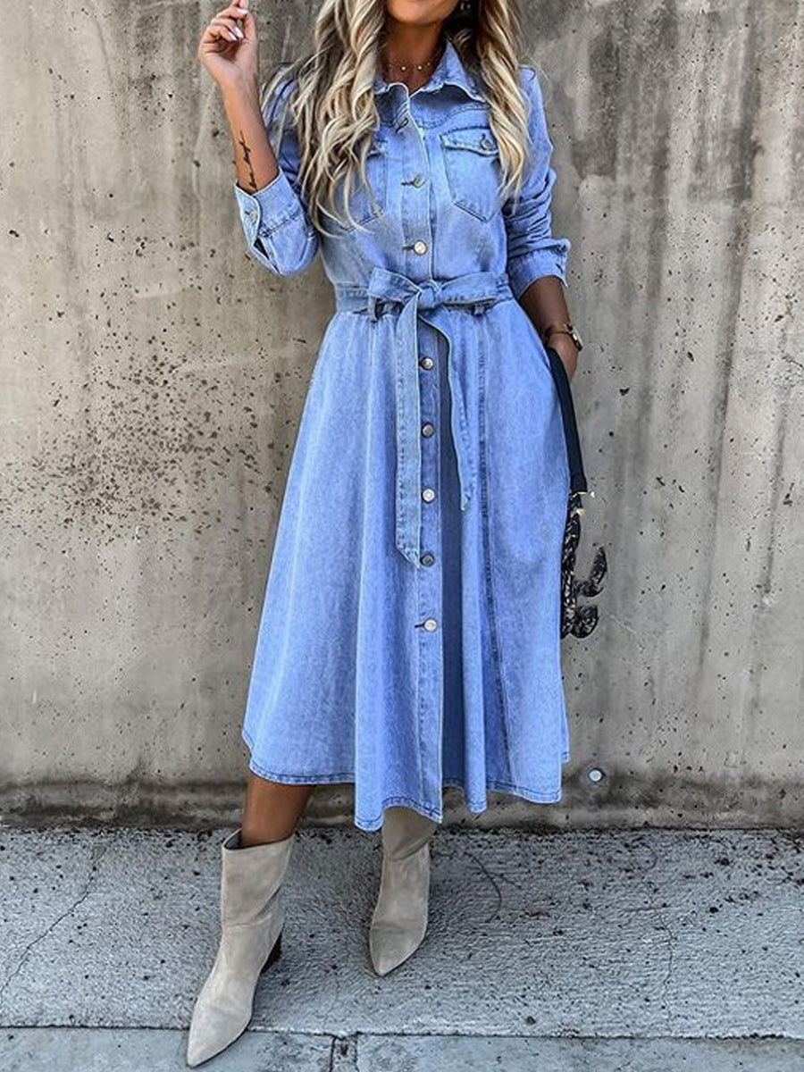 Alondra™ | Long Sleeve Denim Dress