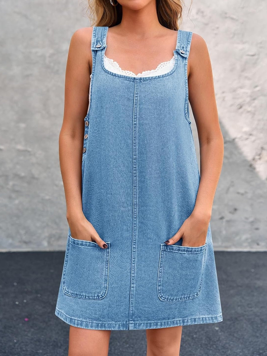 Coraline™ | Casual Denim Overall Dress