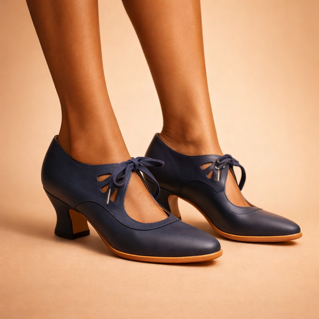 Talia™ | Elegant Leather Lace Heels