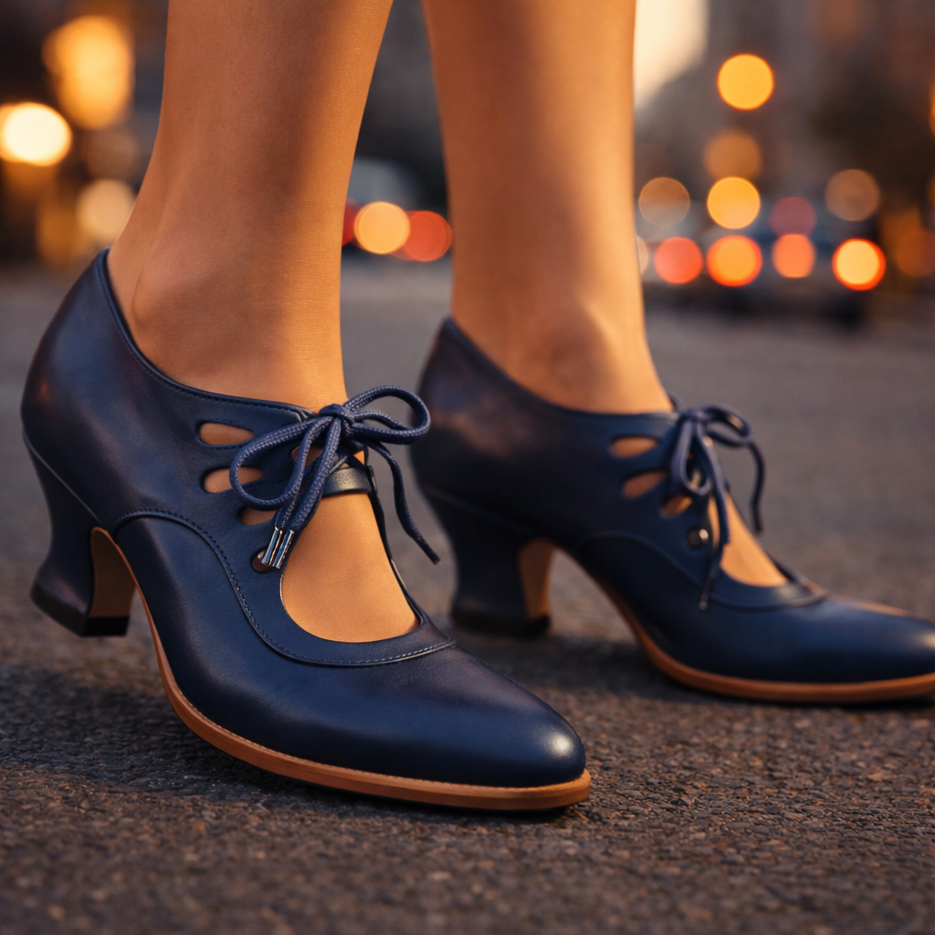 Talia™ | Elegant Leather Lace Heels